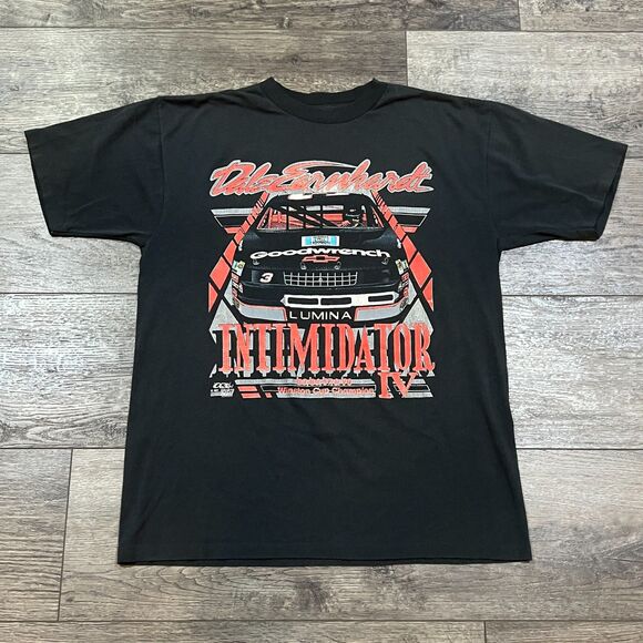 Vintage 1991 Dale Earnhardt Intimidator Tour Tee Shirt Single Stitch USA - Large - Picture 1 of 10